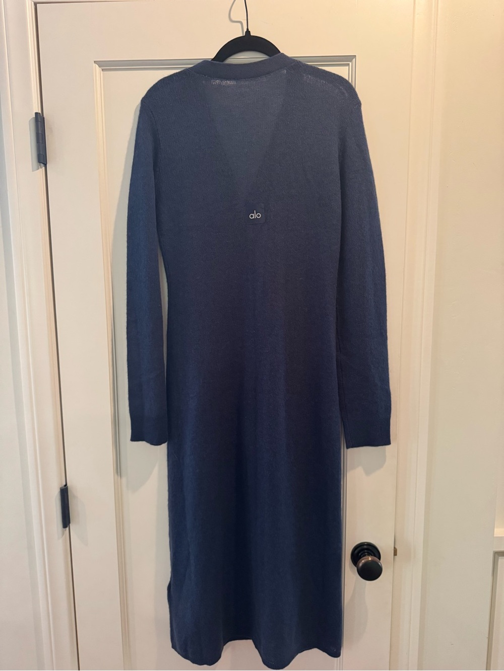 ALO Yoga womensNavy Longline Knit Cardigan